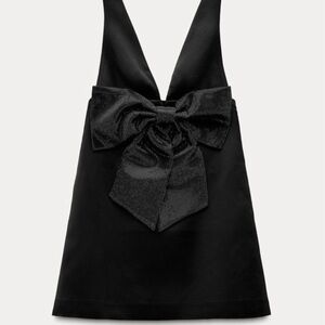 Zara Black Mini Dress with Bow Detail